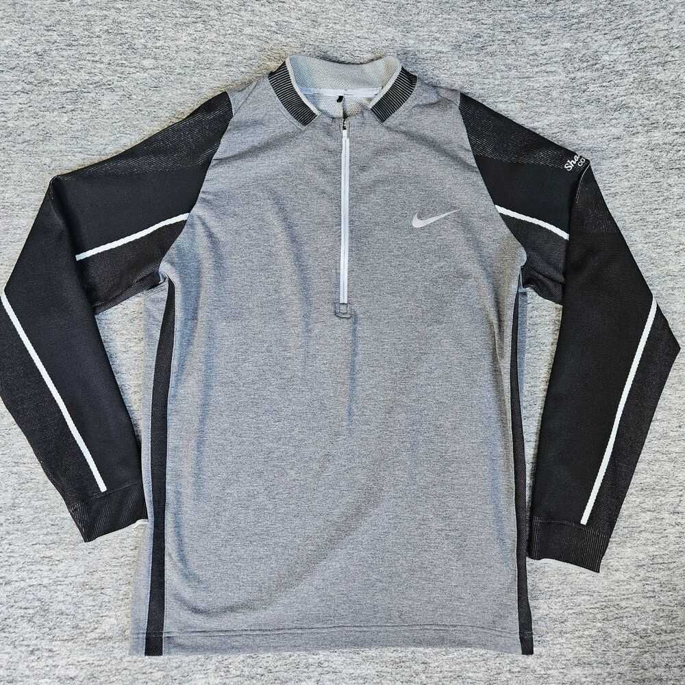 Nike Golf Jacket Mens Medium Gray Engineered 1/4 Zip Top  Performance 746072-010